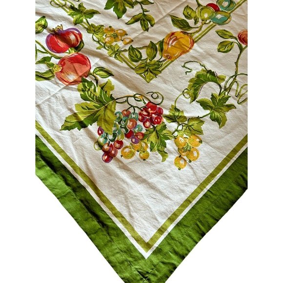 Karen Lee Ballard 2005 Design 60" Square Tablecloth Fall Fruit & Foliage Green - Picture 1 of 7